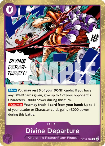 Divine Departure, One Piece card OP13-076 — CARRYING ON HIS WILL set