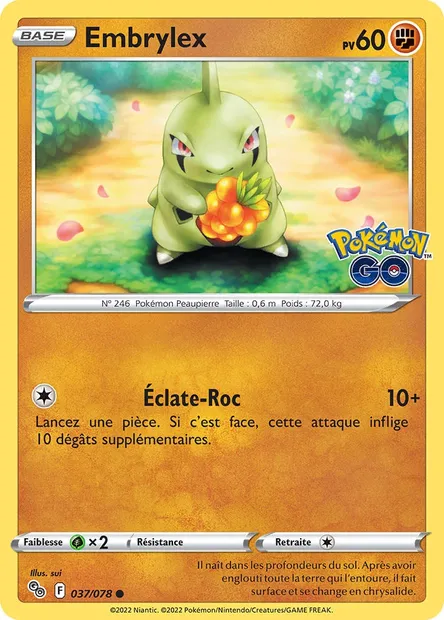 Embrylex, carte Pokémon PGO 037 — extension Pokémon GO