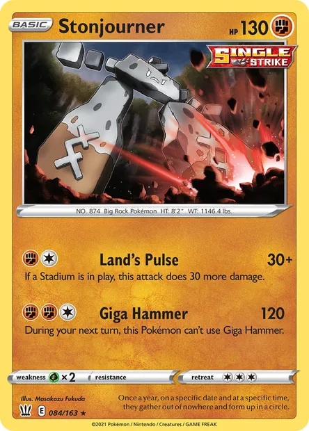 Stonjourner, Pokémon card BST 84 — Battle Styles set