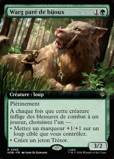 Warg paré de bijoux, carte Magic HOB 305 — extension The Hobbit