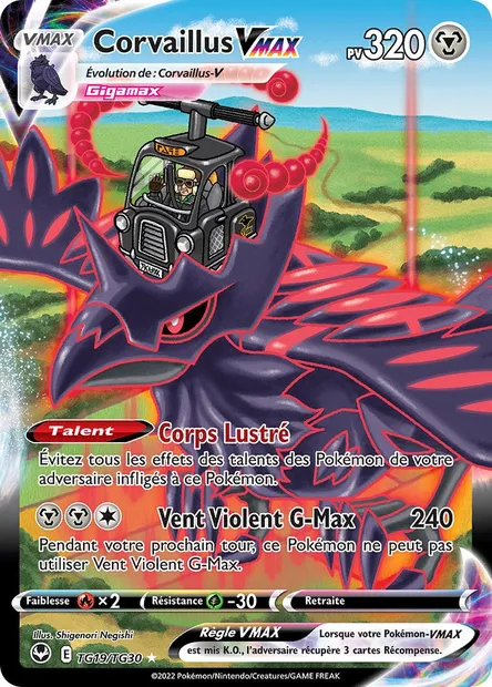 Corvaillus VMAX, carte Pokémon SIT TG19 — extension Tempête Argentée