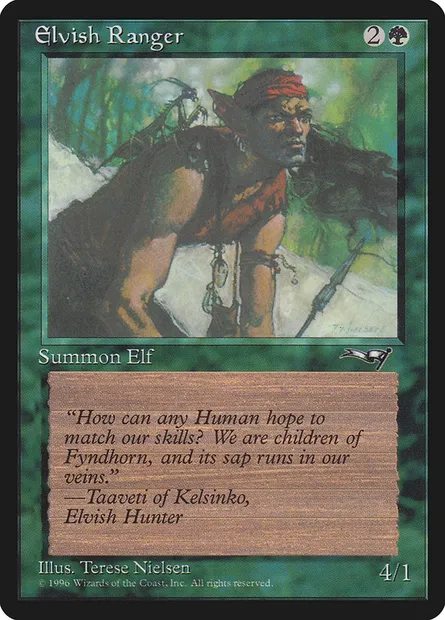 Ranger elfe, carte Magic ALL 88b — extension Alliances