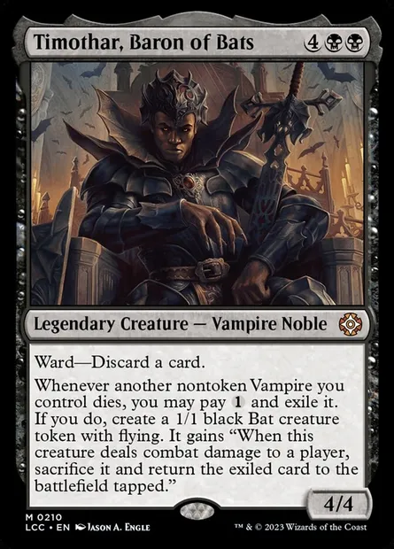 Timothar, Baron of Bats, Magic card LCC 210 — The Lost Caverns of Ixalan Commander set