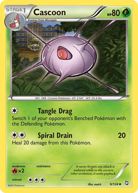 Cascoon, Pokémon card DRX 9 — Dragons Exalted set
