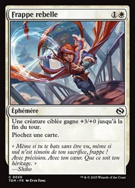 Frappe rebelle, carte Magic TDM 20 — extension Tarkir: Dragonstorm