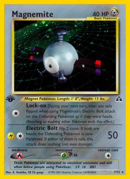 Magnemite, Pokémon card ND 7 — Neo Discovery set