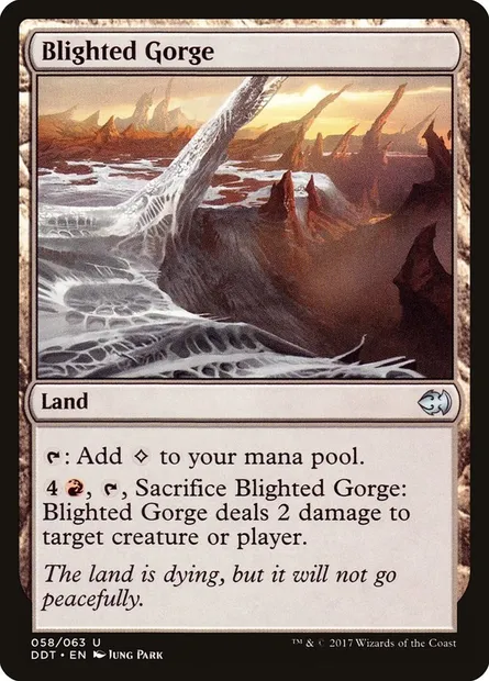 Blighted Gorge, Magic card DDT 58 — Duel Decks: Merfolk vs. Goblins set