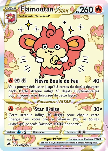 Flamoutan VSTAR, carte Pokémon CRZ GG37 — extension Zénith Suprême