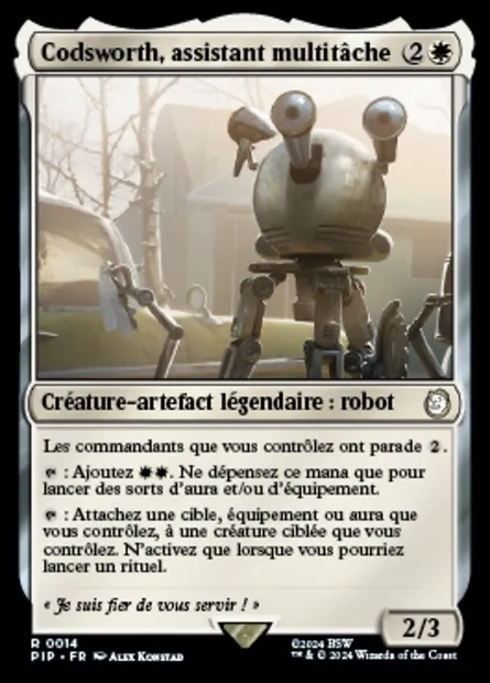 Codsworth, assistant multitâche, carte Magic PIP 14 — extension Fallout