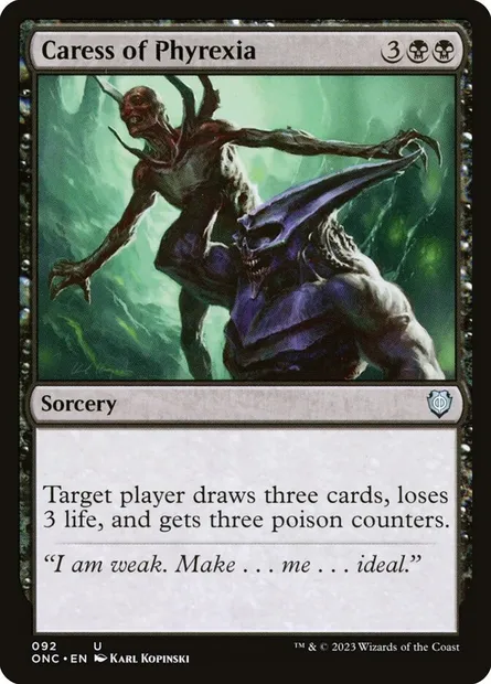 Caress of Phyrexia, Magic card ONC 92 — Phyrexia: All Will Be One Commander set