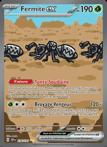Fermite-ex, carte Pokémon SSP 236 — extension Étincelles Déferlantes