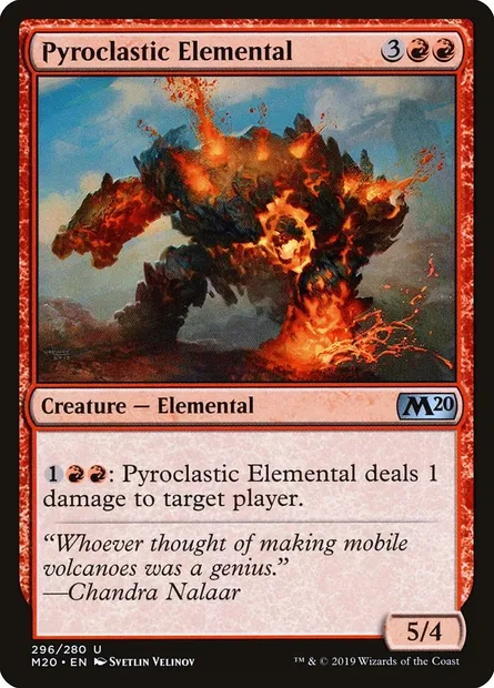 Pyroclastic Elemental, Magic card M20 296 — Core Set 2020 set