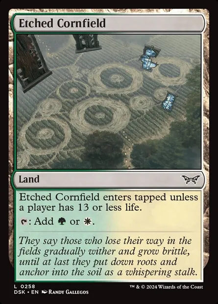 Etched Cornfield, Magic card DSK 258 — Duskmourn: House of Horror set