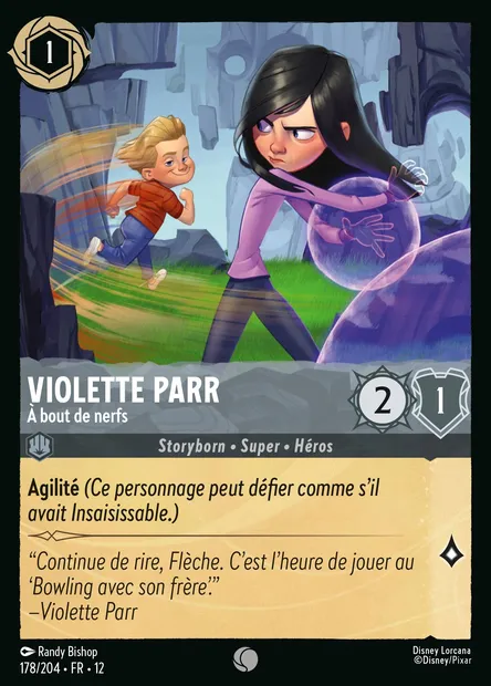 Violette Parr - À bout de nerfs, carte Disney Lorcana CH12-178 — extension Contrées Inconnues