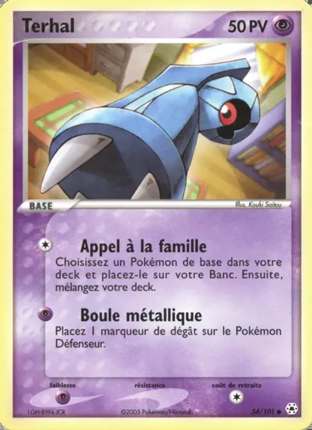Terhal, carte Pokémon HL 54 — extension EX Légendes Oubliées