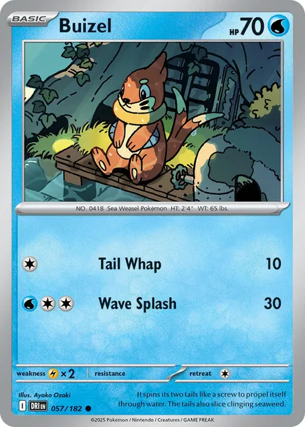 Buizel, Pokémon card DRI 057 — Destined Rivals set