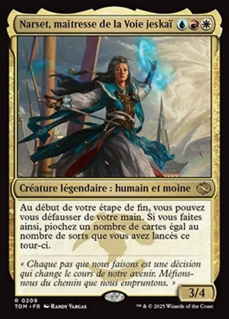 Narset, maîtresse de la Voie jeskaï, carte Magic TDM 209 — extension Tarkir: Dragonstorm