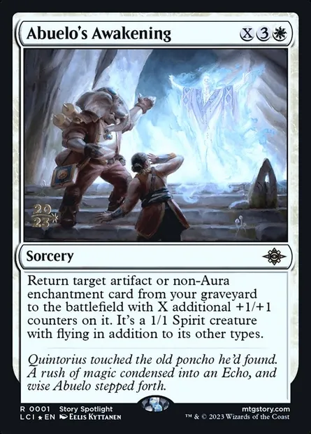 Éveil d'Abuelo, carte Magic PLCI 1s — extension The Lost Caverns of Ixalan Promos