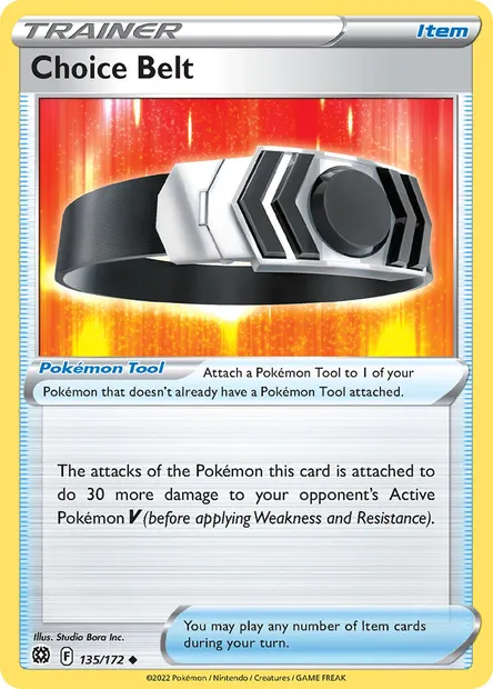 Choice Belt, Pokémon card BRS 135 — Brilliant Stars set