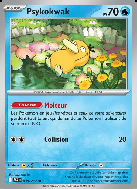 Psykokwak, carte Pokémon ASC 039 — extension Héros Transcendants