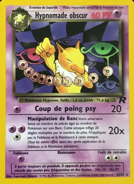 Hypnomade obscur, carte Pokémon TR 26 — extension Team Rocket