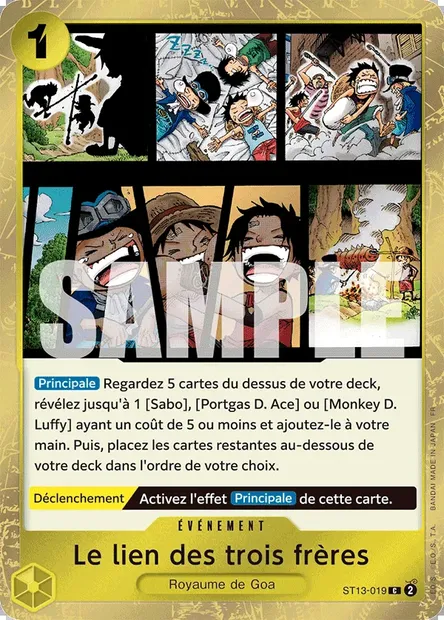 Le lien des trois frères, carte One Piece ST13-019 — extension The Three Brothers