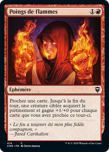 Poings de flammes, carte Magic CMR 414 — extension Commander Legends