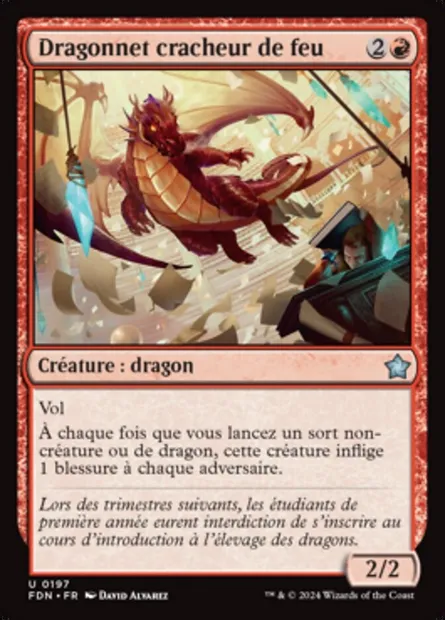 Dragonnet cracheur de feu, carte Magic FDN 197 — extension Foundations