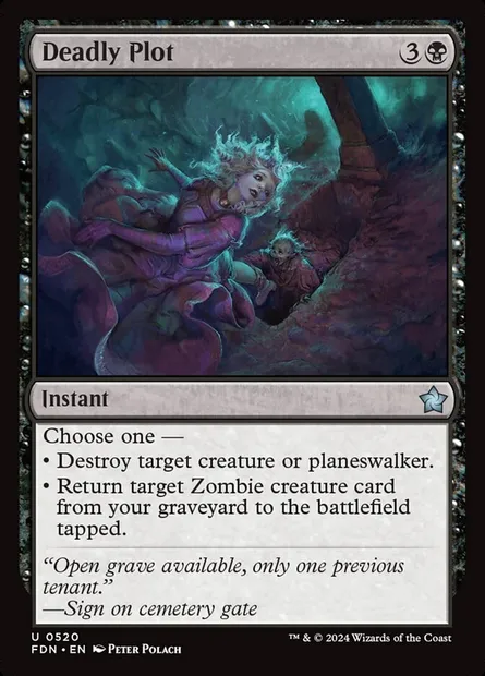 Deadly Plot, Magic card FDN 520 — Foundations set