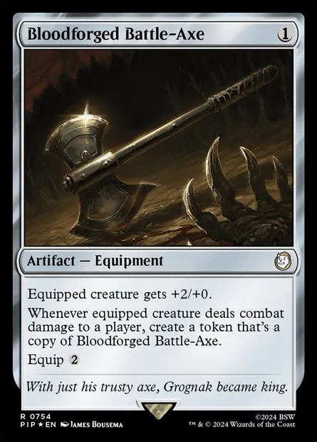 Hache de bataille forgée dans le sang, carte Magic PIP 754 — extension Fallout