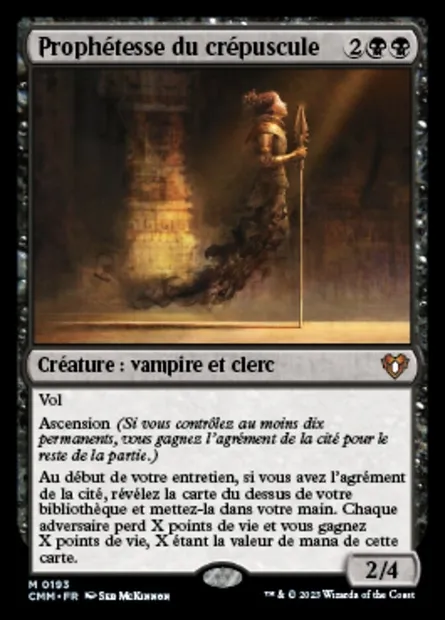 Prophétesse du crépuscule, carte Magic CMM 193 — extension Commander Masters
