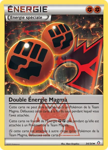 Double Énergie Magma, carte Pokémon DCR 34 — extension Double Danger