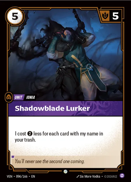 Shadowblade Lurker, carte Riftbound VEN 096 — extension Vendetta