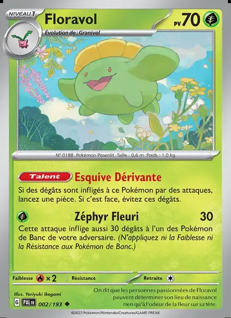 Floravol, carte Pokémon PAL 002 — extension Évolutions à Paldea