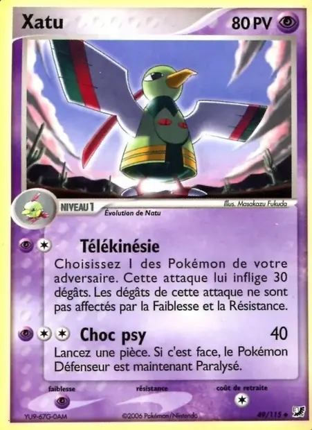 Xatu, carte Pokémon UF 49 — extension EX Forces Cachées