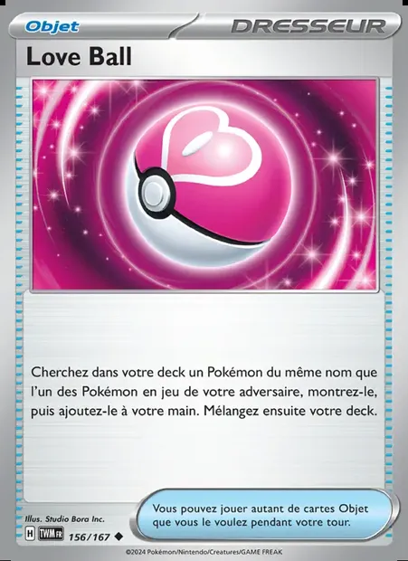 Love Ball, carte Pokémon TWM 156 — extension Mascarade Crépusculaire