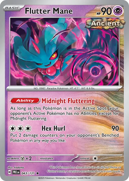 Flutter Mane, Pokémon card PRE 043 — Prismatic Evolutions set