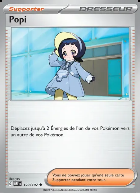 Popi, carte Pokémon OBF 193 — extension Flammes Obsidiennes