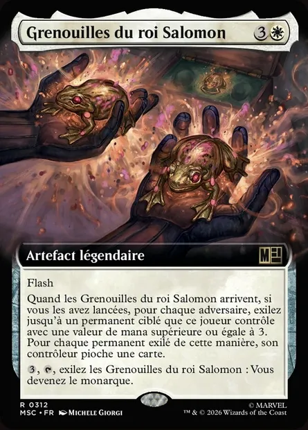 Grenouilles du roi Salomon, carte Magic MSC 312 — extension Marvel Super Heroes Commander