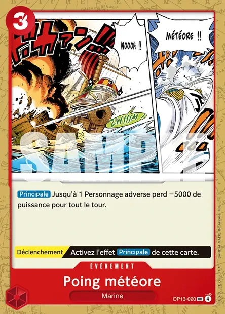 Poing météore, carte One Piece OP13-020 — extension SUCCESSEURS