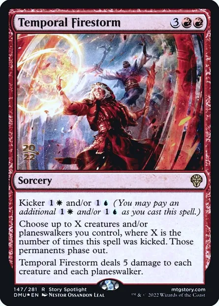Orage de feu temporel, carte Magic PDMU 147s — extension Dominaria United Promos