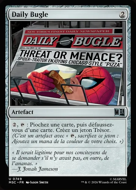 Daily Bugle, carte Magic MSC 749 — extension Marvel Super Heroes Commander