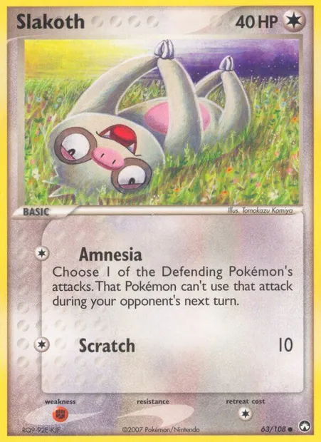 Slakoth, Pokémon card PK 63 — Power Keepers set