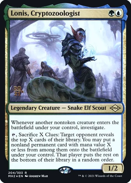 Lonis, cryptozoologue, carte Magic PMH2 204s — extension Modern Horizons 2 Promos