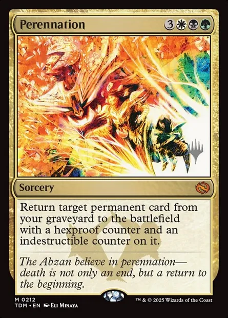 Pérennité, carte Magic PTDM 212p — extension Tarkir: Dragonstorm Promos