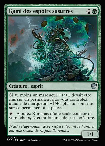 Kami des espoirs susurrés, carte Magic SOC 273 — extension Secrets of Strixhaven Commander