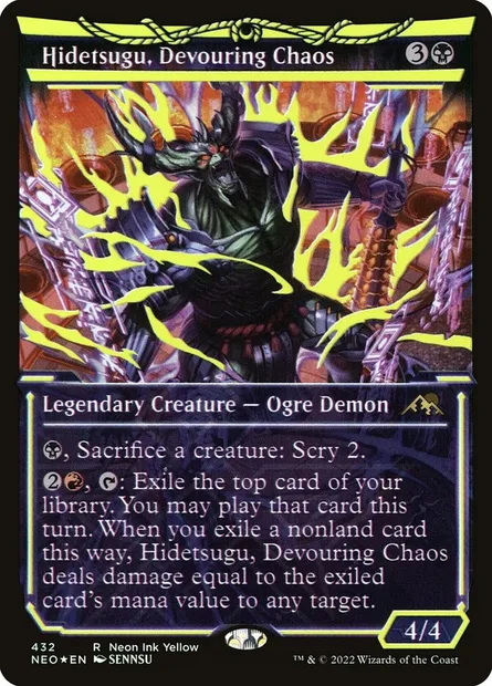 Hidetsugu, chaos dévorant, carte Magic NEO 432 — extension Kamigawa: La Dynastie Néon