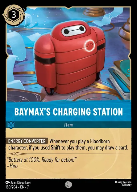 Baymax's Charging Station, Disney Lorcana card CH7-180 — Archazia's Island set