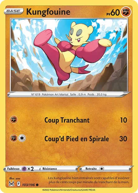 Kungfouine, carte Pokémon LOR 103 — extension Origine Perdue