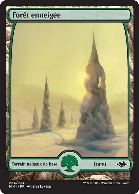 Forêt enneigée, carte Magic MH1 254 — extension Horizons du Modern
